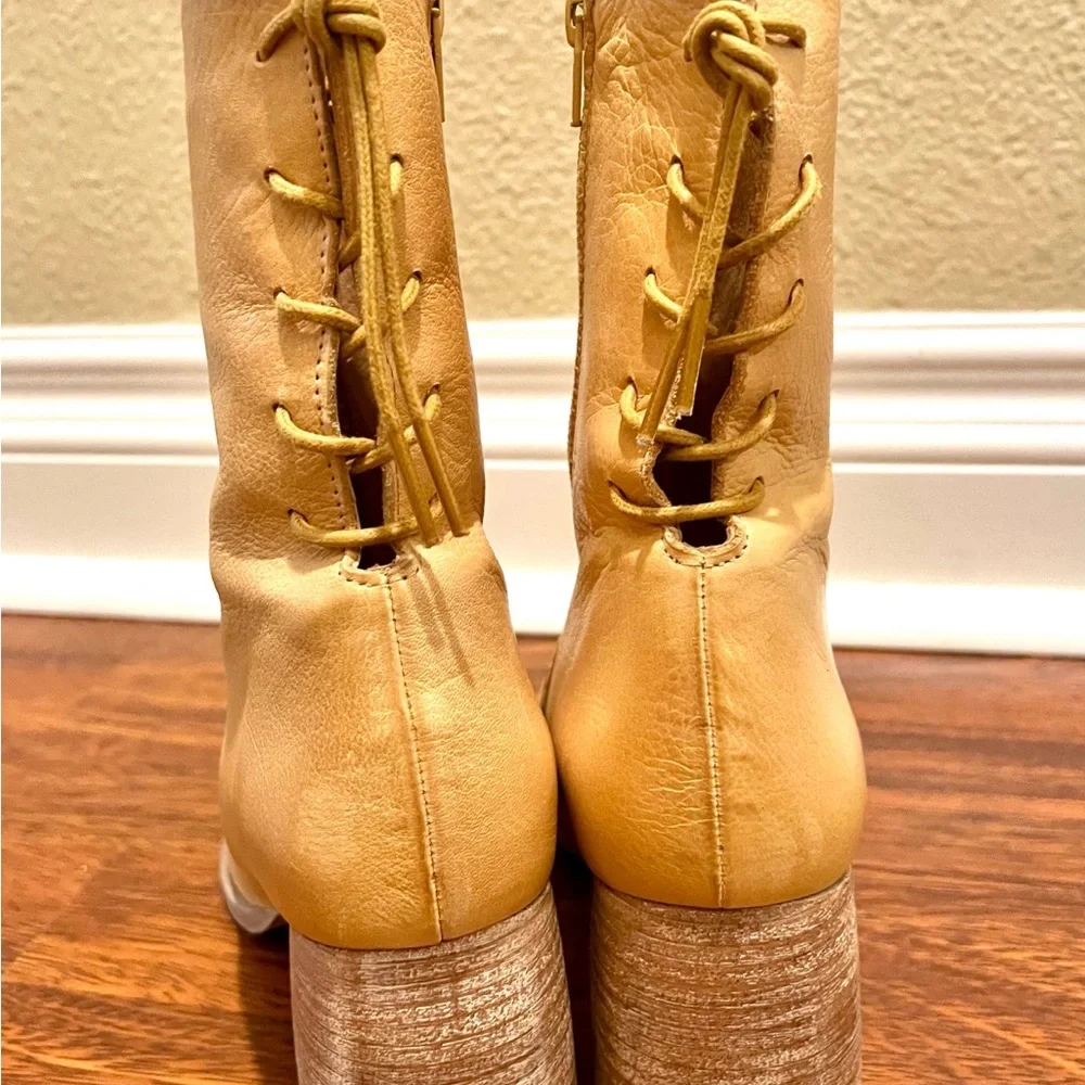 FREE PEOPLE Livia Leather Lace-Up Back Boots - Picture 6 of 6